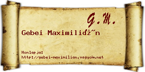 Gebei Maximilián névjegykártya
